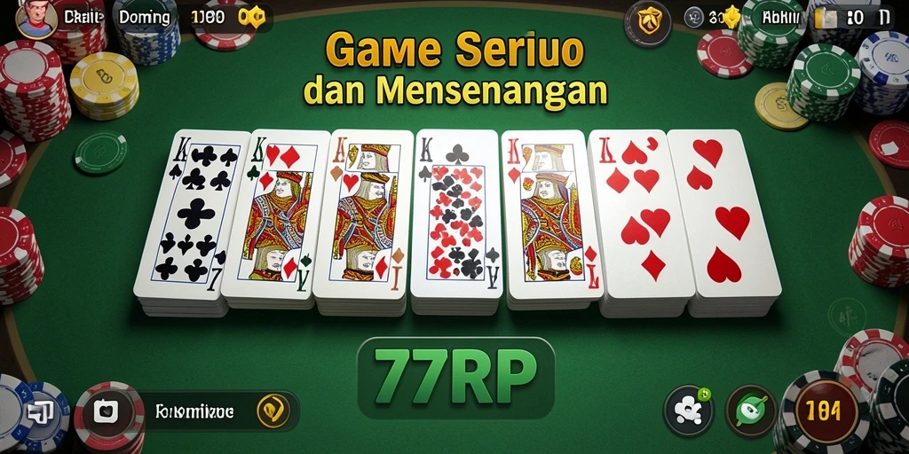 Tampilan gameplay menarik dari 77RP dengan suasana yang kompetitif.