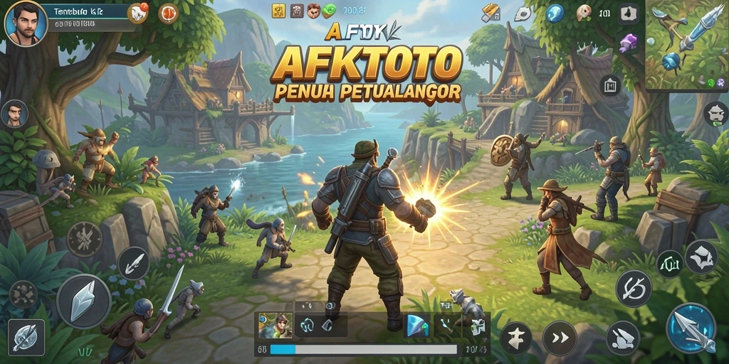 Gameplay seru AFKTOTO di dunia terbuka yang luas.