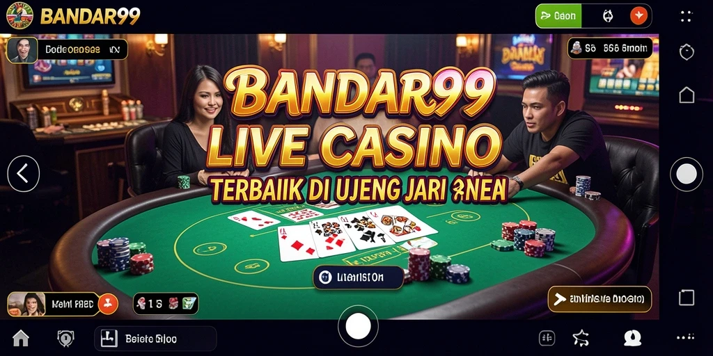 Tampilan gameplay Live Casino yang mendebarkan di BANDAR99.