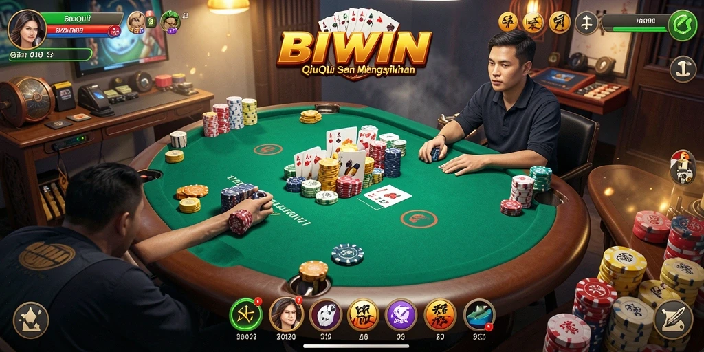 Tampilan menarik dari gameplay QiuQiu di BIWIN.