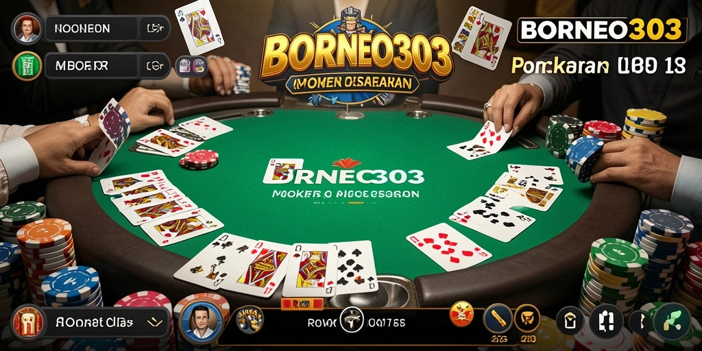 Tampilan menarik dari gameplay Poker di BORNEO303.