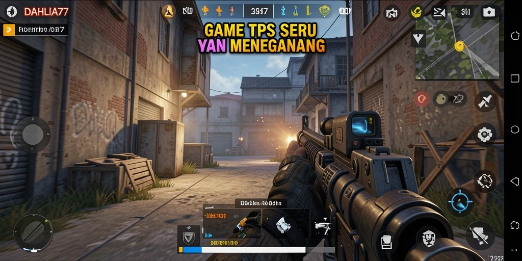 Tampilan gameplay seru DAHLIA77 dengan aksi tembak-menembak yang menegangkan.