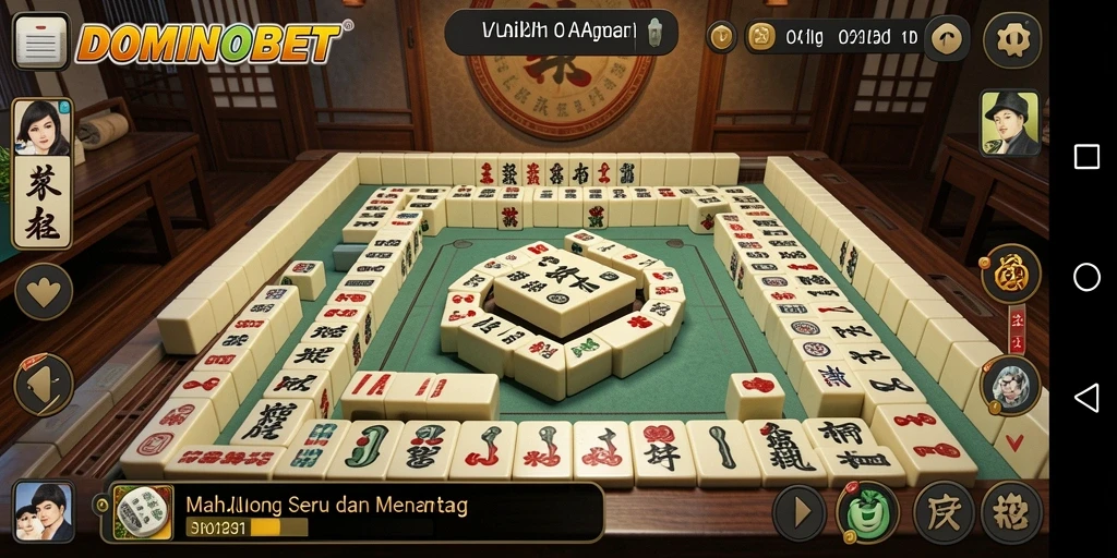 Tampilan gameplay Mahjong yang menarik dan interaktif.