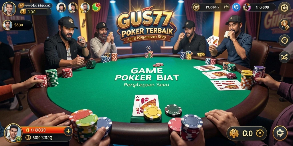 Screenshot gameplay GUS77 yang menampilkan serunya permainan Poker.