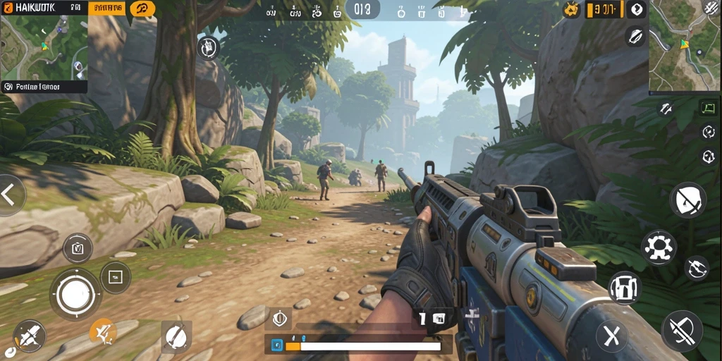 Screenshot utama HAIKUOTK menampilkan gameplay seru dalam pertempuran TPS.