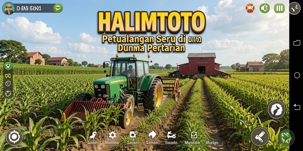 Screenshot menunjukkan gameplay menanam dan merawat tanaman.