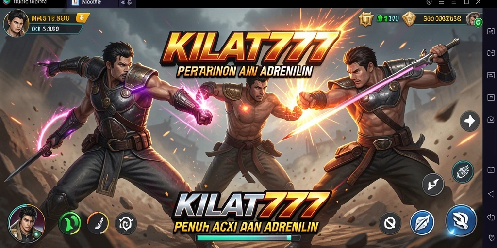 Tampilan gameplay mendebarkan di KILAT777 dengan pertarungan yang intens.