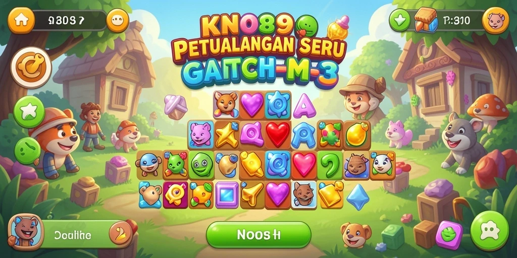 Tampilan gameplay KNO89 yang penuh warna dan seru.