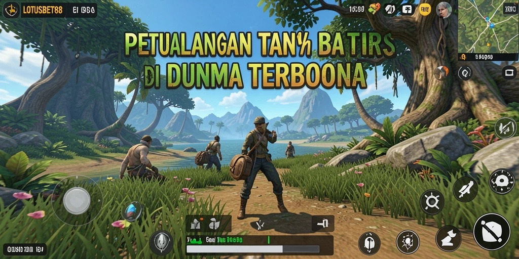 Screenshot menunjukkan aksi seru dalam dunia terbuka LOTUSBET88.