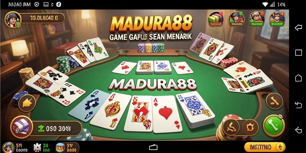 Tampilan gameplay seru MADURA88 dengan kartu Gaple.
