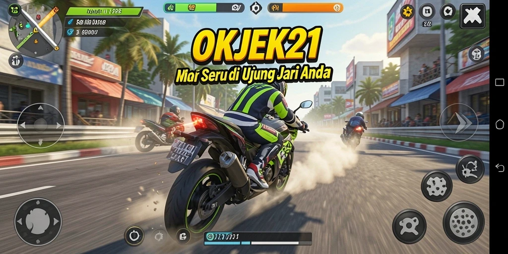 Tampilan balapan motor yang intens dan mendebarkan.