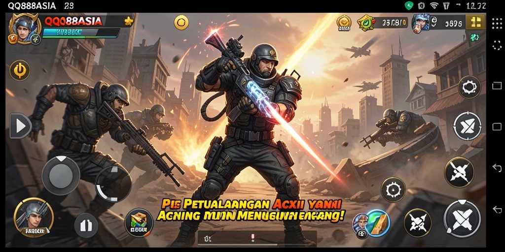 Tampilan seru dari gameplay aksi QQ88ASIA yang mendebarkan.