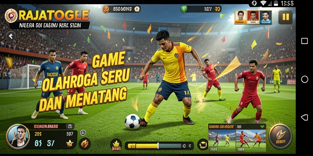 Tampilan gameplay seru di RAJATOGEL dengan aksi olahraga yang menarik.