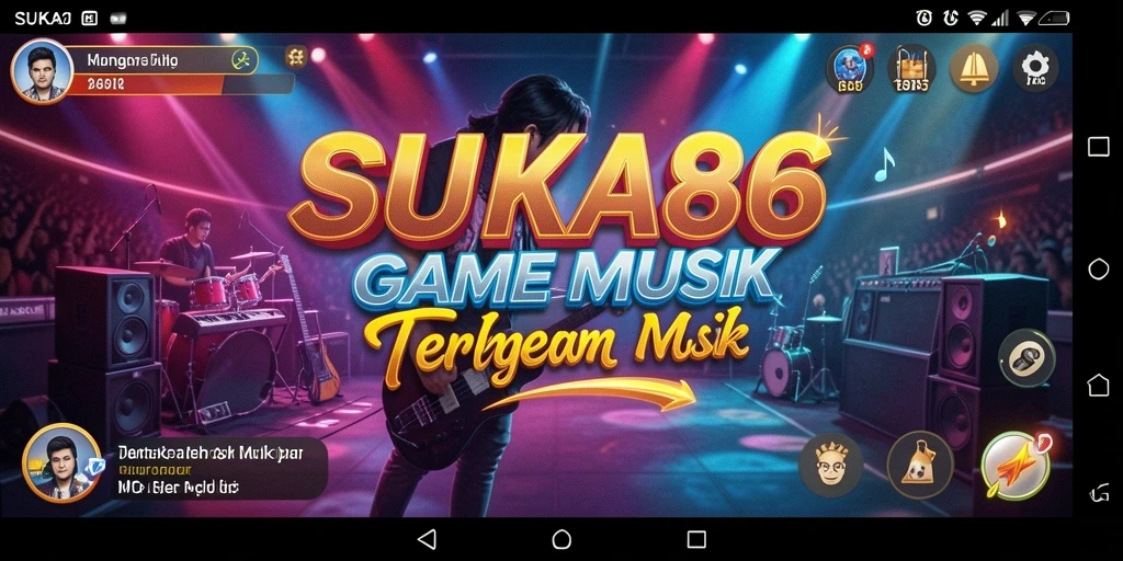Screenshot gameplay SUKA86 menunjukkan pengguna menikmati permainan musik.